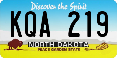 ND license plate KQA219