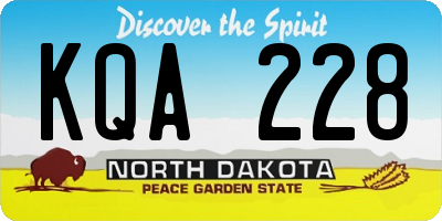 ND license plate KQA228