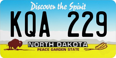 ND license plate KQA229