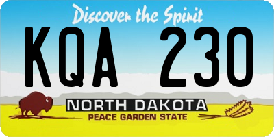 ND license plate KQA230