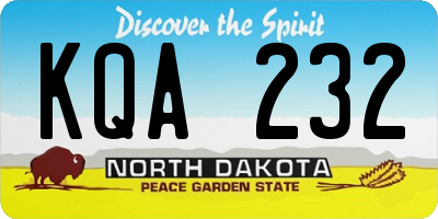 ND license plate KQA232