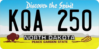 ND license plate KQA250