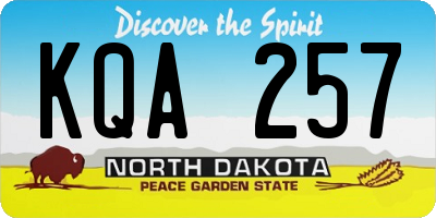ND license plate KQA257