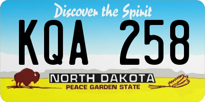 ND license plate KQA258