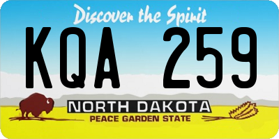 ND license plate KQA259
