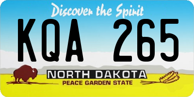 ND license plate KQA265