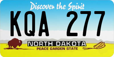 ND license plate KQA277