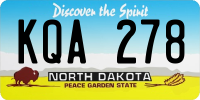 ND license plate KQA278