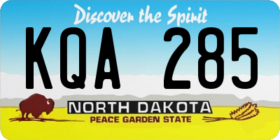 ND license plate KQA285