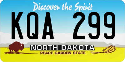 ND license plate KQA299