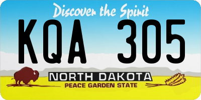 ND license plate KQA305