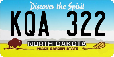ND license plate KQA322