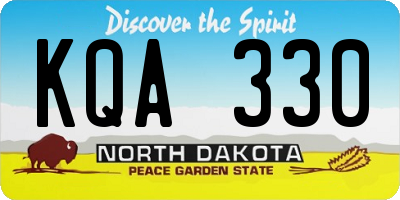 ND license plate KQA330