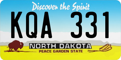 ND license plate KQA331