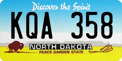 ND license plate KQA358