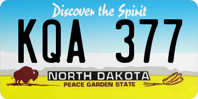 ND license plate KQA377