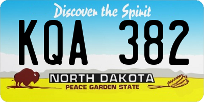 ND license plate KQA382