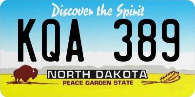 ND license plate KQA389