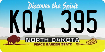 ND license plate KQA395