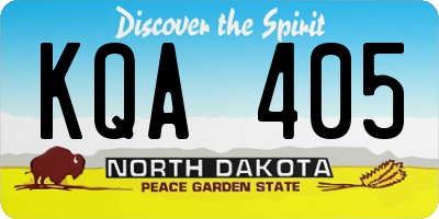 ND license plate KQA405