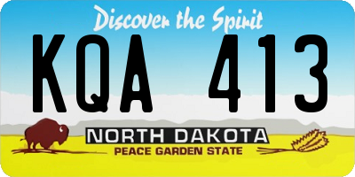 ND license plate KQA413
