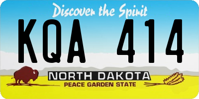ND license plate KQA414