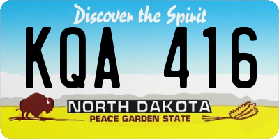 ND license plate KQA416