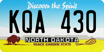 ND license plate KQA430
