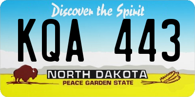 ND license plate KQA443