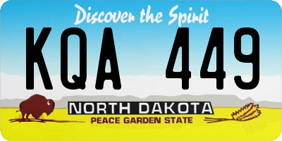 ND license plate KQA449