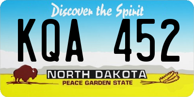 ND license plate KQA452