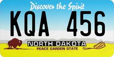 ND license plate KQA456