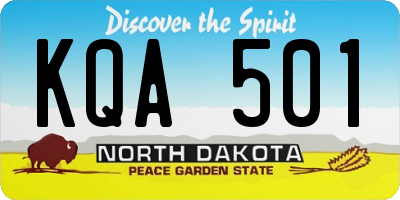 ND license plate KQA501