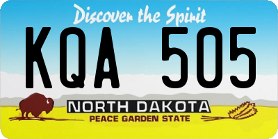 ND license plate KQA505