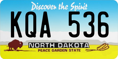 ND license plate KQA536
