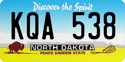 ND license plate KQA538