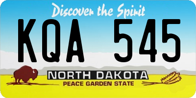 ND license plate KQA545