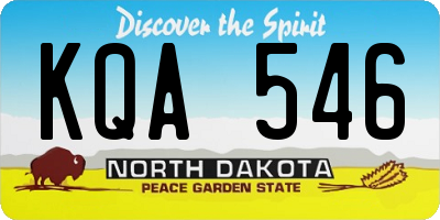 ND license plate KQA546