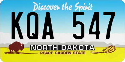 ND license plate KQA547