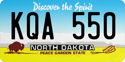 ND license plate KQA550