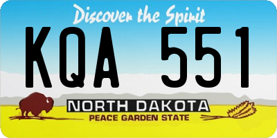 ND license plate KQA551