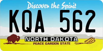 ND license plate KQA562