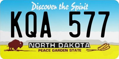 ND license plate KQA577