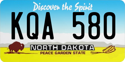 ND license plate KQA580