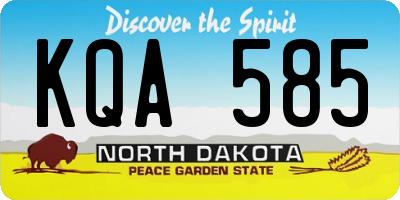 ND license plate KQA585