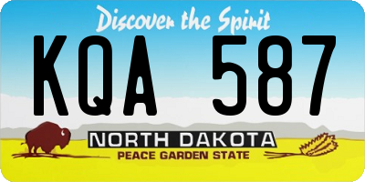 ND license plate KQA587