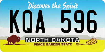 ND license plate KQA596