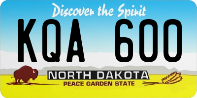 ND license plate KQA600
