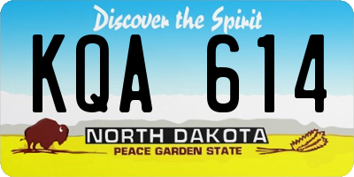 ND license plate KQA614
