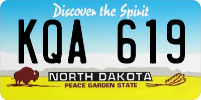 ND license plate KQA619